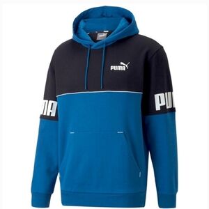 PUMA Men's Medium Black and Blue Hoodie